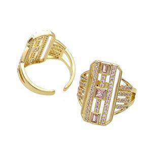 Copper Ring Pave Zircon Gold Plated, approx 20mm, 18mm dia [FN33673]