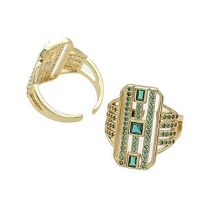 Copper Ring Pave Zircon Gold Plated, approx 20mm, 18mm dia [FN33676]