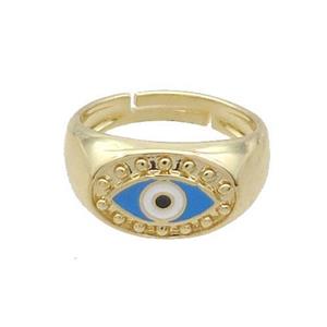 Copper Ring Enamel Evil Eye Gold Plated, approx 10mm, 18mm dia [FN33693]