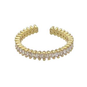Copper Ring Pave Zircon Gold Plated, approx 18mm dia [FN33742]
