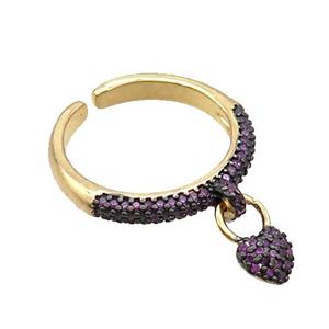 Copper Ring Pave Zircon Gold Plated, approx 6mm, 18mm dia [FN33744]