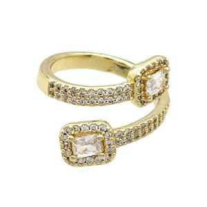 Copper Ring Pave Zircon Crystal Gold Plated, approx 6-8mm, 18mm dia [FN33754]