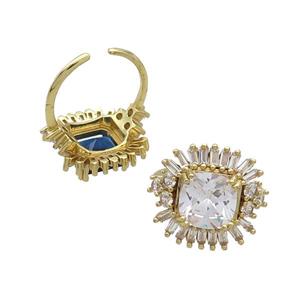 Copper Ring Pave Zircon Clear Crystal Gold Plated, approx 19-20mm, 18mm dia [FN33776]