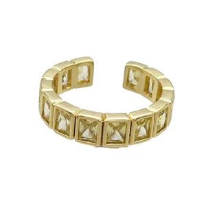 Copper Ring Pave Crystal Gold Plated, approx 5mm, 18mm dia [FN33838]