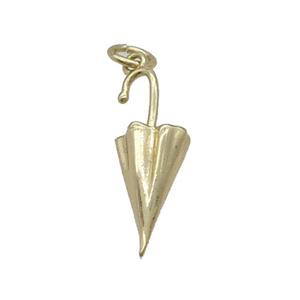 Copper Umbrella Charm Pendant Gold Plated, approx 8-18mm [FN33884]