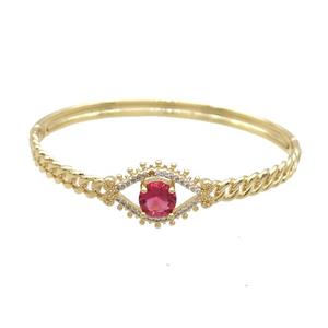 Copper Bangle Pave Hotpink Crystal Gold Plated, approx 16-24mm, 55-60mm [FN33991]