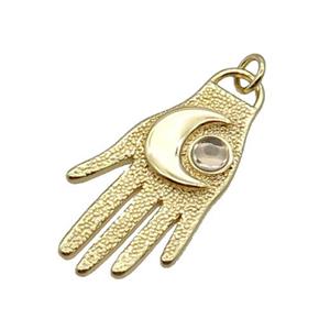 Copper Hand Charm Pendant Moon Gold Plated, approx 16-32mm [FN34034]