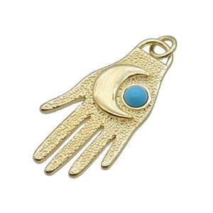 Copper Hand Charm Pendant Moon Gold Plated, approx 16-32mm [FN34036]