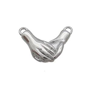 Copper Hand Love Pendant 2loops Platinum Plated, approx 12-16mm [FN34039]