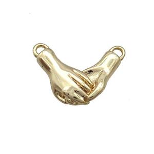 Copper Hand Love Pendant 2loops Gold Plated, approx 12-16mm [FN34040]