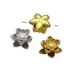 Copper Lotus Beads Flower Mixed, approx 9mm [FN34203]