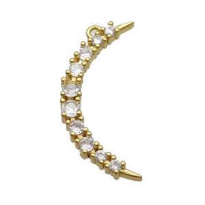 Copper Moon Pendant Pave Zircon Gold Plated, approx 15-30mm [FN34231]