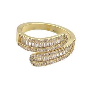 Copper Ring Pave Zircon Gold Plated, approx 5mm, 18mm dia [FN34275]