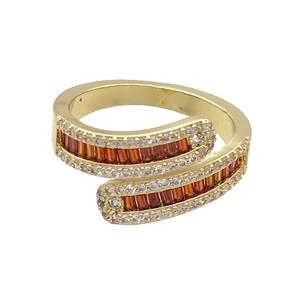 Copper Ring Pave Zircon Gold Plated, approx 5mm, 18mm dia [FN34276]