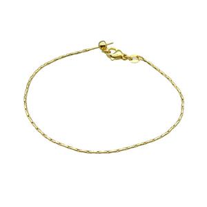 Copper Bracelet Chain Gold Plated, approx 1.0mm, 18cm length [FN34291]