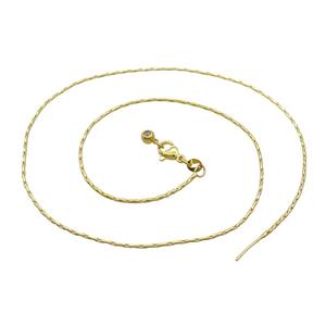 Copper Necklace Chain Gold Plated, approx 1.0mm, 43cm length [FN34293]