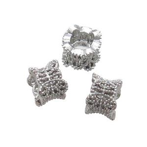Copper Beads Tube Platinum Plated, approx 6mm [FN34300]