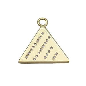 Copper Triangle Pendant Pave Zircon Gold Plated, approx 22mm [FN34306]