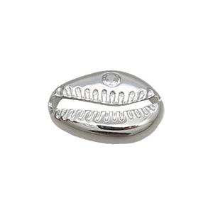 Copper Conch Connector Pave Zircon Platinum Plated, approx 14-20mm [FN34307]