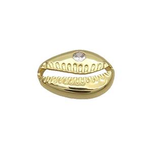 Copper Conch Connector Pave Zircon Gold Plated, approx 14-20mm [FN34308]