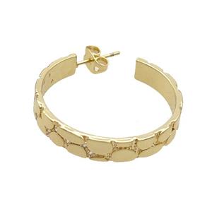 Copper Stud Earring Gold Plated, approx 25mm dia [FN34405]