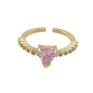 Copper Rings Pave Pink Zircon Gold Plated, approx 7mm, 18mm dia [FN34408]