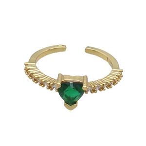 Copper Rings Pave Green Zircon Gold Plated, approx 7mm, 18mm dia [FN34410]