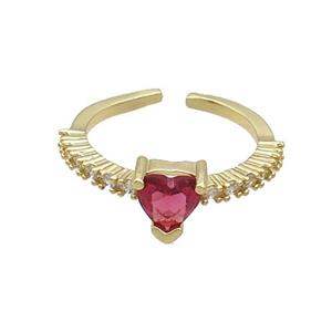 Copper Rings Pave Red Zircon Gold Plated, approx 7mm, 18mm dia [FN34411]