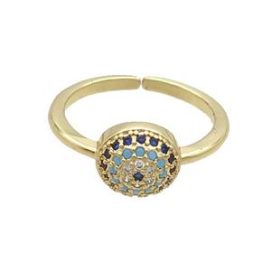 Copper Ring Pave Zircon Gold Plated, approx 8.5mm, 18mm dia [FN34480]