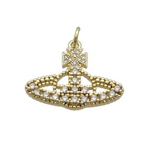 Copper Skirt Pendant Pave Zircon Charm Gold Plated, approx 15-22mm [FN34591]
