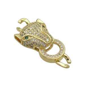 Copper Leopard Connector Pave Zircon Gold Plated, approx 14-30mm [FN34602]