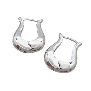 Copper Latchback Earring Platinum Plated, approx 16-20mm [FN34667]