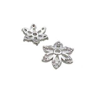 Copper Beadcaps Pave Zircon Platinum Plated, approx 9mm [FN34700-9MM]