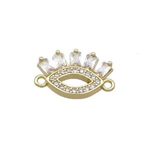 Copper Eye Connector Pave Zircon Gold Plated, approx 10-15mm [FN34705]