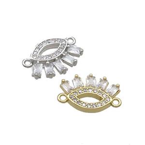 Copper Eye Connector Pave Zircon Mixed, approx 10-15mm [FN34706]