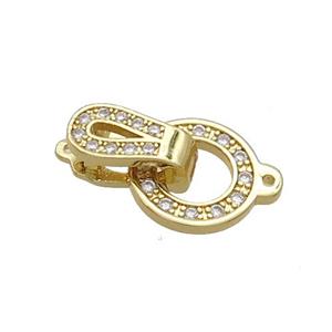 Copper Clasp Pave Zircon Gold Plated, approx 11-18mm [FN34720]