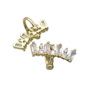 Copper Clip Earring Pave Zircon Gold Plated, approx 17mm, 11mm dia [FN34819]