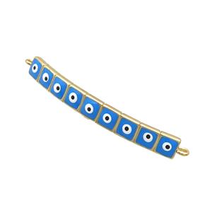Copper Link Connector Blue Enamel Evil Eye Stick Gold Plated, approx 3-35mm [FN34862]