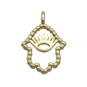 Copper Hamsahand Pendant Eye Gold Plated, approx 17-25mm [FN34867]
