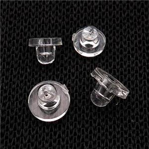 Silicon Earring Back Nut Clear, approx 6mm [FN34929-6MM]