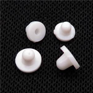 Silicon Earring Back Nut White, approx 7mm [FN34930-7MM]