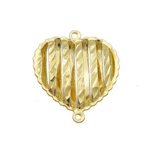 Copper Heart Connector Hollow Gold Plated, approx 15mm [FN35089]