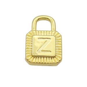 Copper Lock Pendant Z-Letter Gold Plated, approx 10-15mm [FN35157]