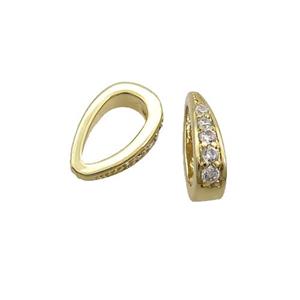 Copper Bail Pave Zircon Gold Plated, approx 8-12mm, 4mm hole [FN35159]