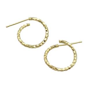 Copper Stud Earring Gold Plated, approx 15mm [FN35185]