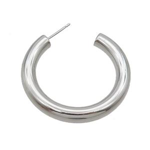 Copper Stud Earring Platinum Plated, approx 35mm [FN35186]