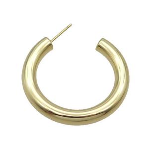 Copper Stud Earring Gold Plated, approx 35mm [FN35187]