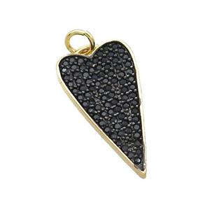 Copper Arrowhead Pendant Pave Black Zircon Gold Plated, approx 12.5-22mm [FN35435]