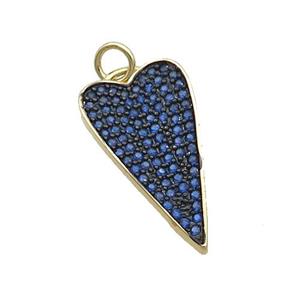 Copper Arrowhead Pendant Pave Blue Zircon Gold Plated, approx 12.5-22mm [FN35436]