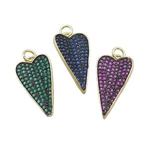 Copper Arrowhead Pendant Pave Zircon Gold Plated Mixed, approx 12.5-22mm [FN35439]